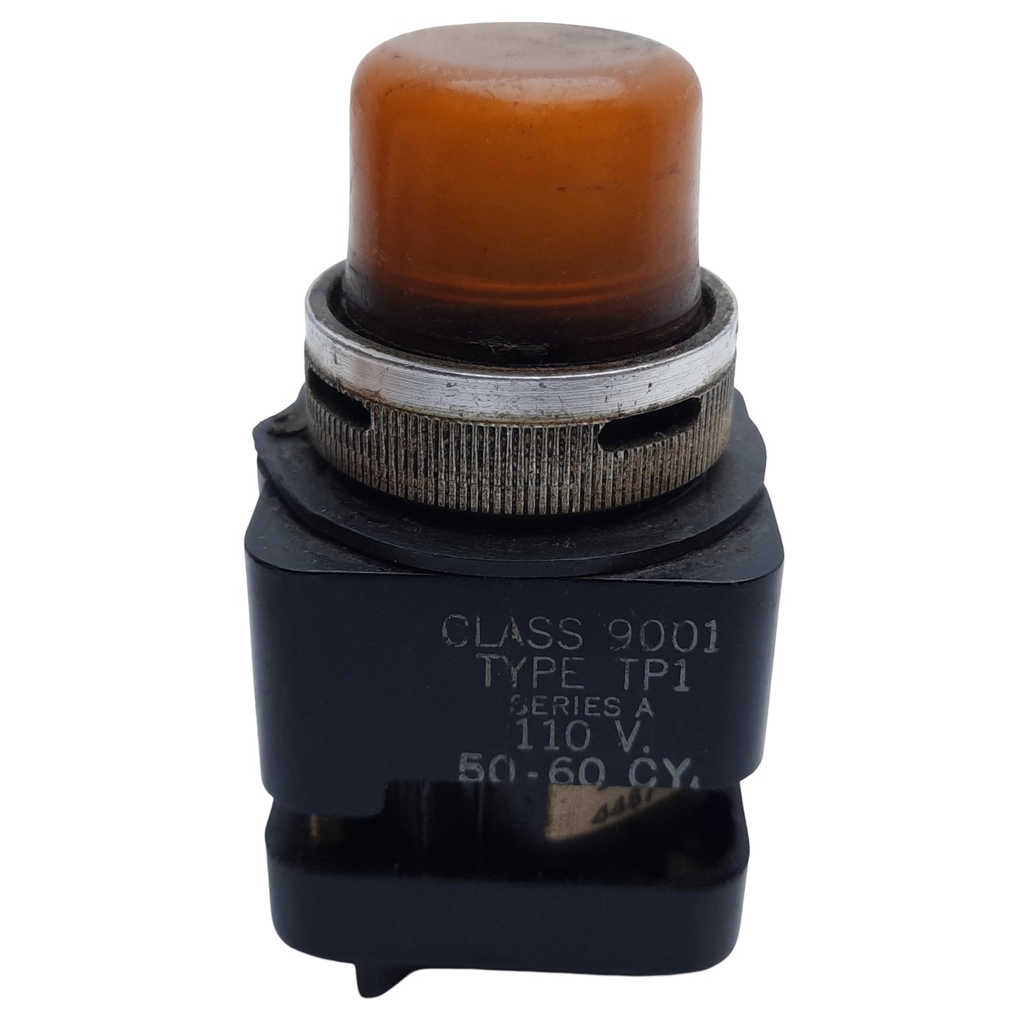 Used Square D 9001TP1 Pilot Light, Amber, ø30mm, 50/60Hz, 110-120VAC *No Bulb*