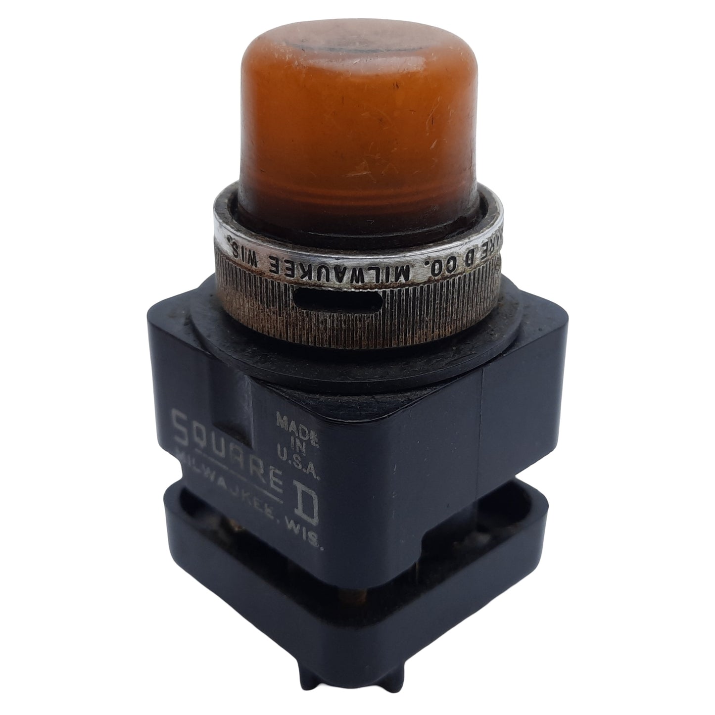 Used Square D 9001TP1 Pilot Light, Amber, ø30mm, 50/60Hz, 110-120VAC *No Bulb*
