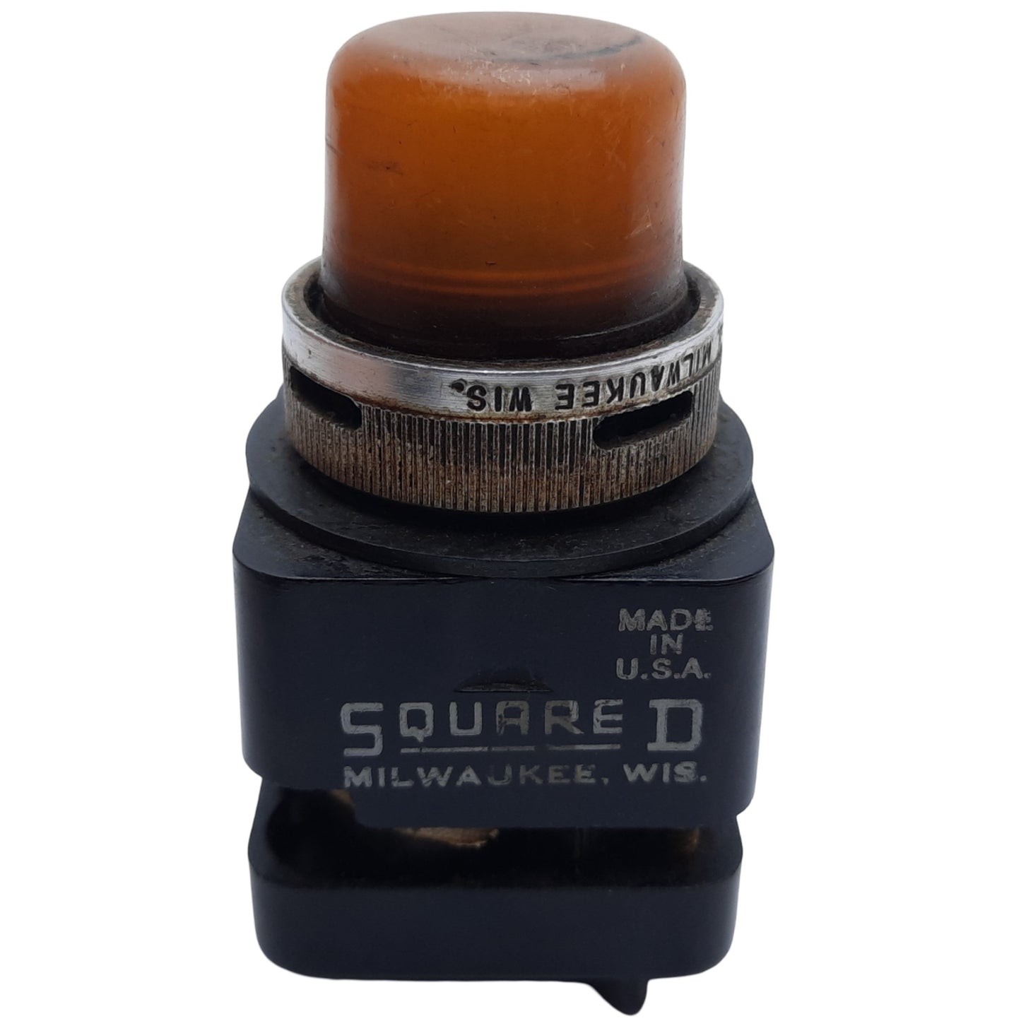 Used Square D 9001TP1 Pilot Light, Amber, ø30mm, 50/60Hz, 110-120VAC *No Bulb*