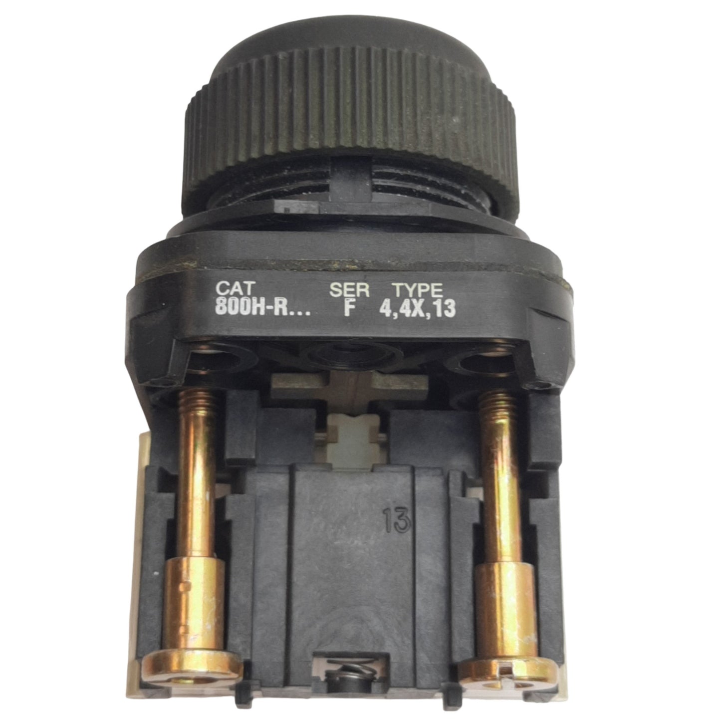 Used Allen Bradley 800H-R2D1 Black Booted Push Button ø30mm, 1NO, 600VAC 10A