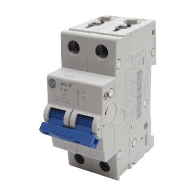 Used Allen Bradley 1492-SPM2C050 Circuit Breaker, 2-Pole, 5A 480Y/277VAC 96VDC