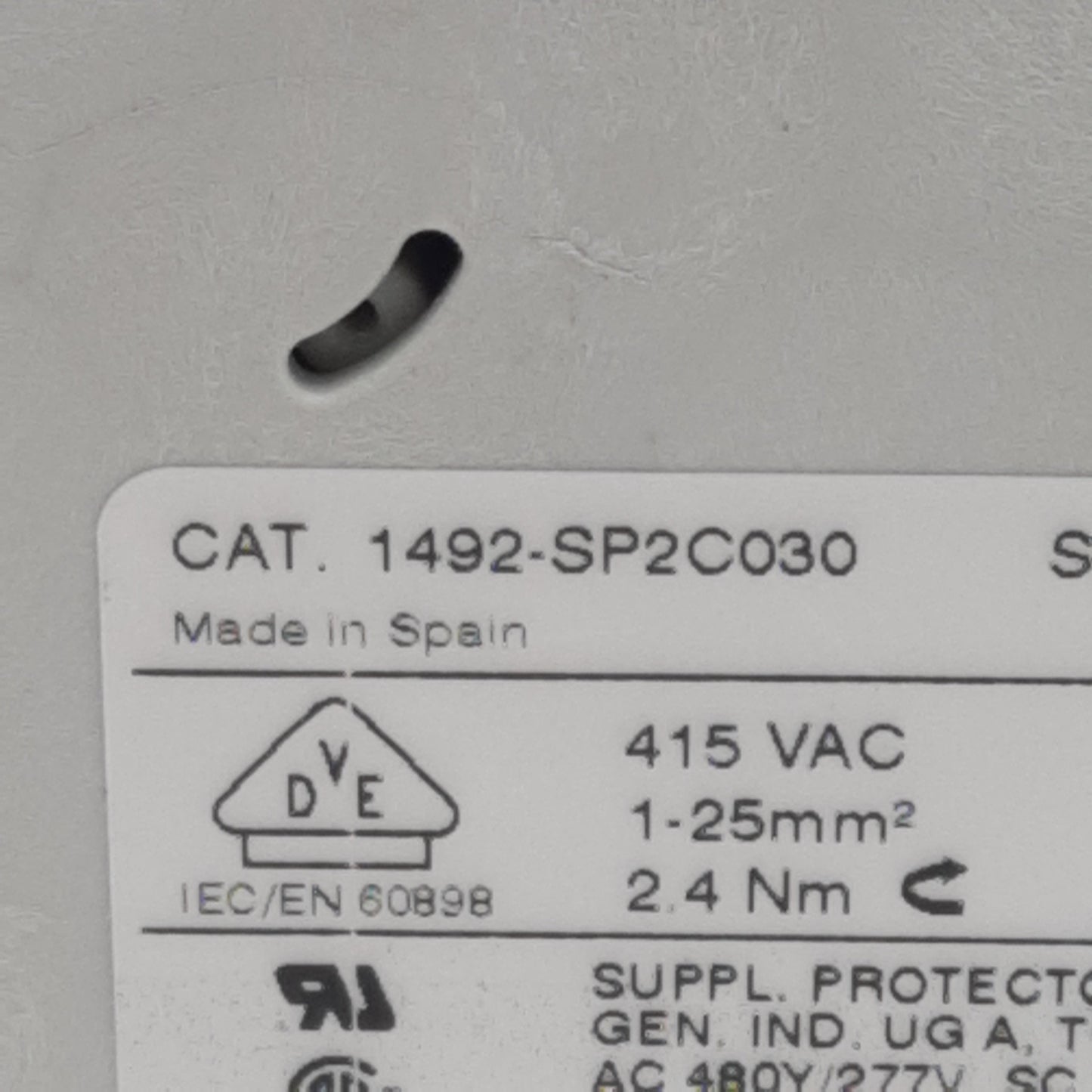 Used Allen Bradley 1492-SP2C030 Circuit Breaker, 2-Pole, 3A 415VAC, DIN Rail