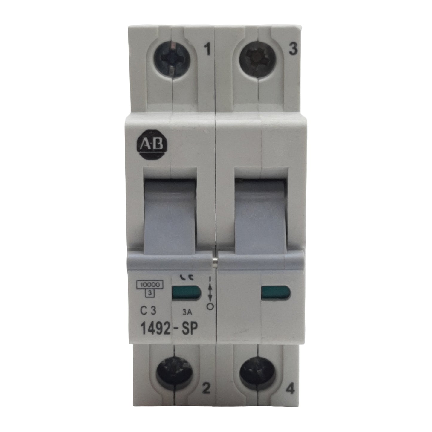 Used Allen Bradley 1492-SP2C030 Circuit Breaker, 2-Pole, 3A 415VAC, DIN Rail