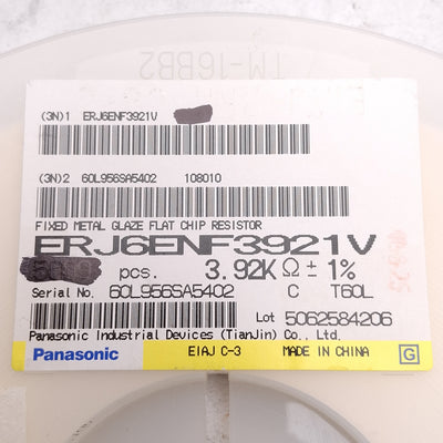 New Lot of 4500 Panasonic ERJ-6ENF3921V General Purpose Chip Resistor, 3.92kΩ, 1/8W