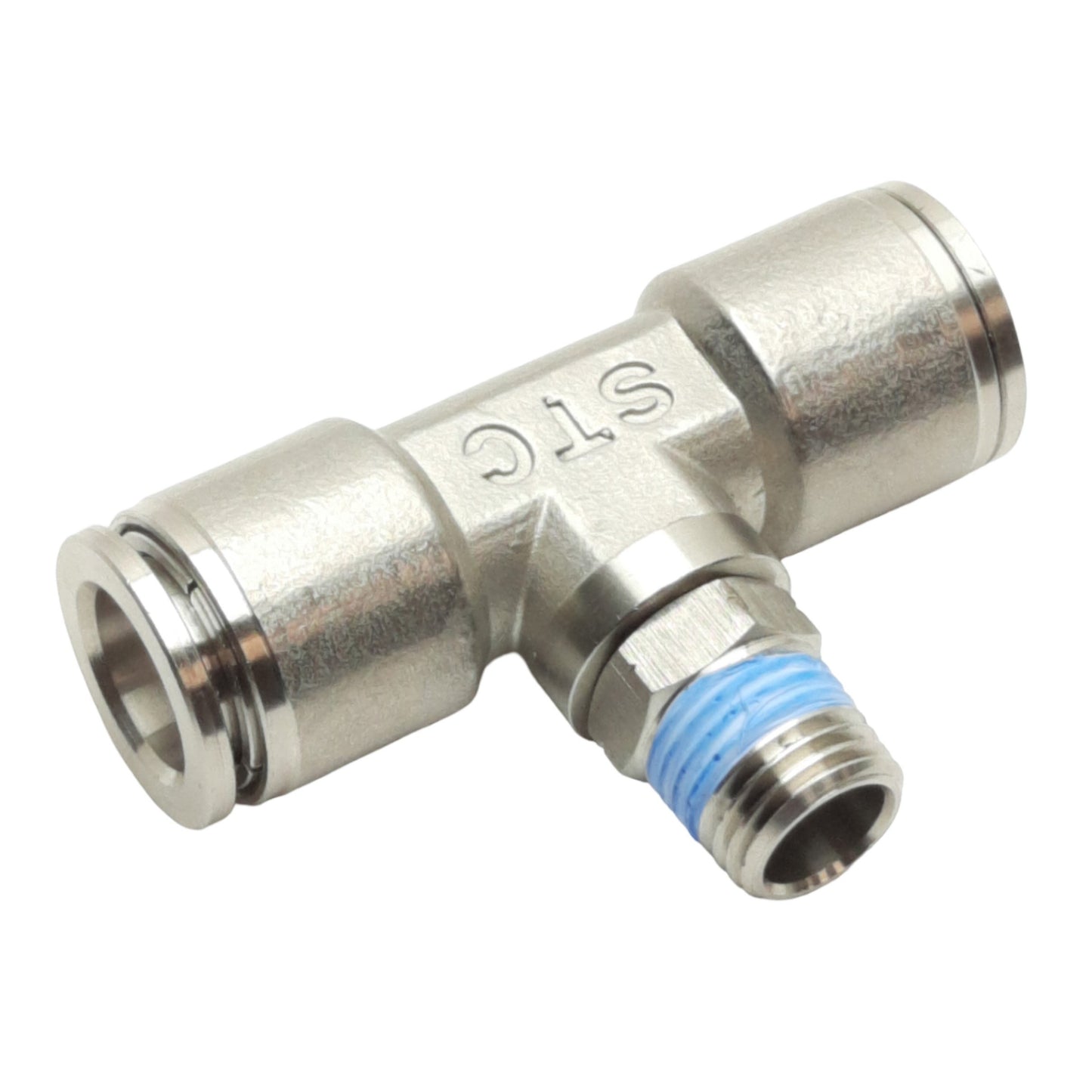 Used STC BTS1/2N1/4W Pneumatic Branch Tee Fitting, 1/4in NPT to 1/2in OD Tube