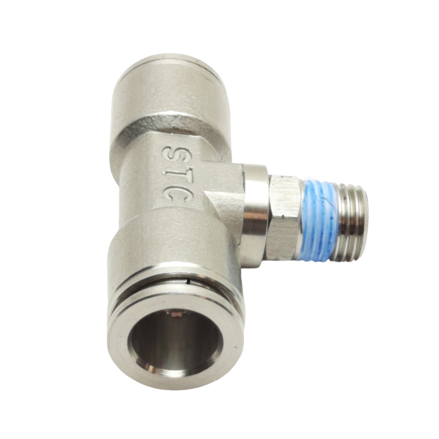 Used STC BTS1/2N1/4W Pneumatic Branch Tee Fitting, 1/4in NPT to 1/2in OD Tube