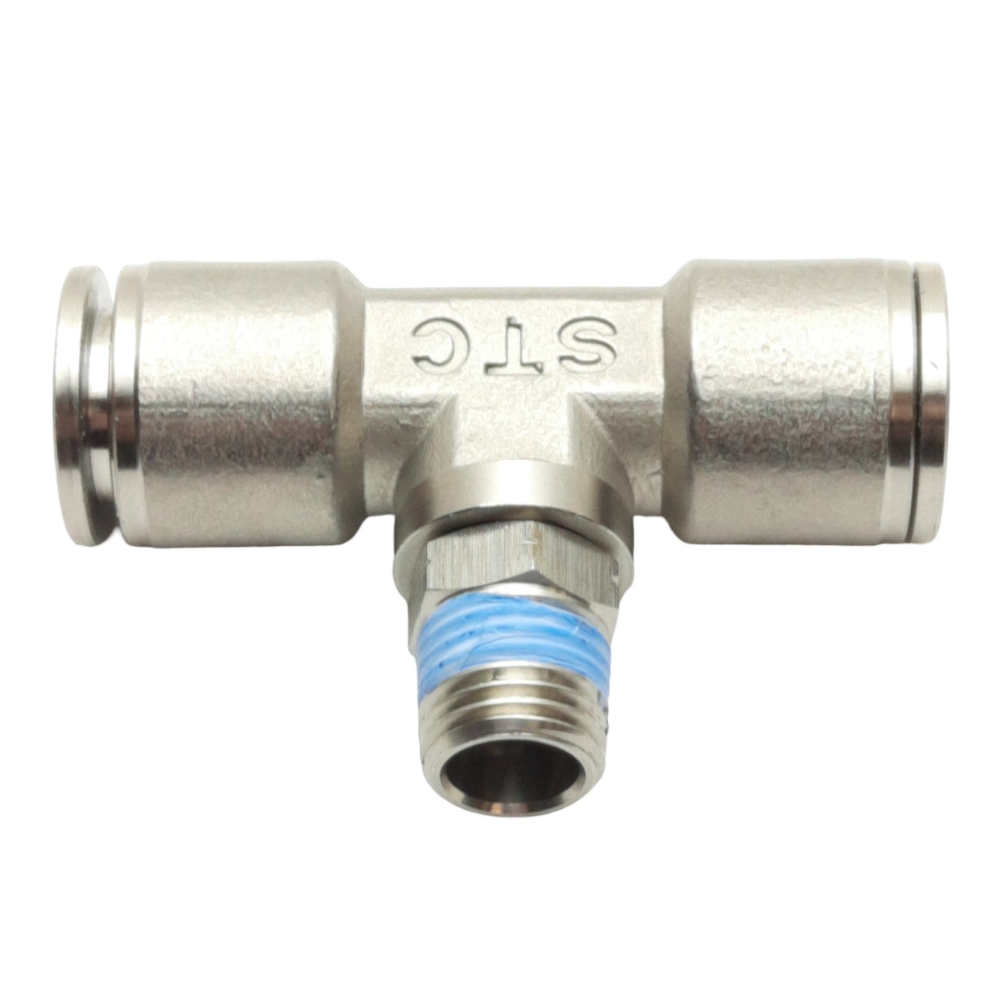 Used STC BTS1/2N1/4W Pneumatic Branch Tee Fitting, 1/4in NPT to 1/2in OD Tube