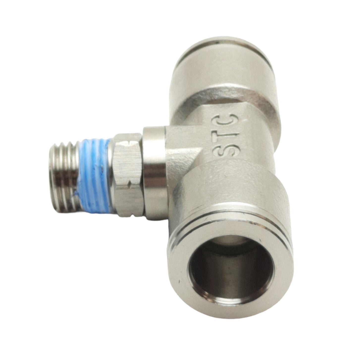 Used STC BTS1/2N1/4W Pneumatic Branch Tee Fitting, 1/4in NPT to 1/2in OD Tube