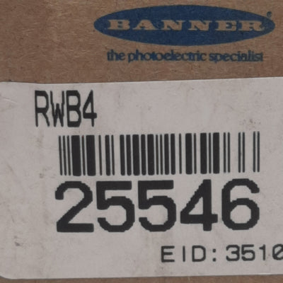 New Banner RWB4 25546 MAXI-BEAM Wiring Base, 1/2in NPT, 4-Point Screw Terminals