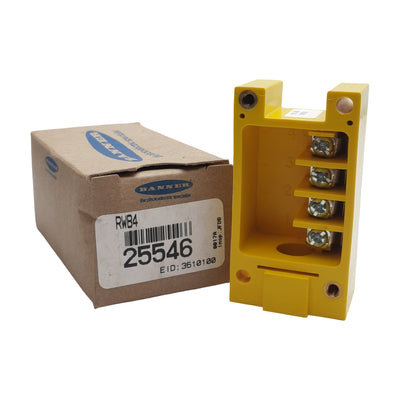 New Banner RWB4 25546 MAXI-BEAM Wiring Base, 1/2in NPT, 4-Point Screw Terminals