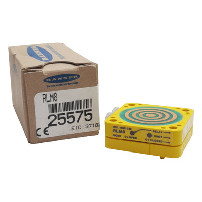 New Banner RLM8 25575 MAXI-BEAM Delayed One-Shot Logic Module, NO/NC, 15sec Range