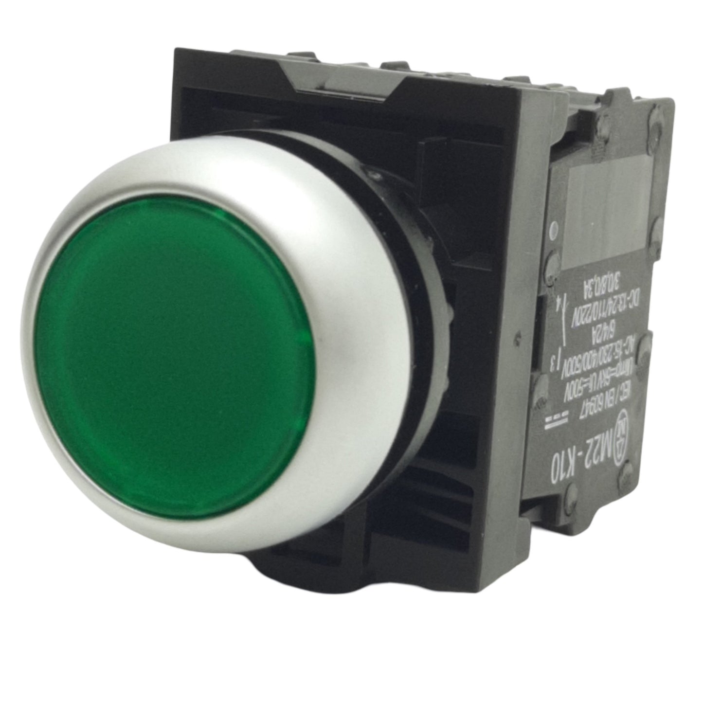 Used EATON M22-DL-G-K20-230G Green Illuminated Push Button ø22.5mm, 2NO, 600VAC 10A