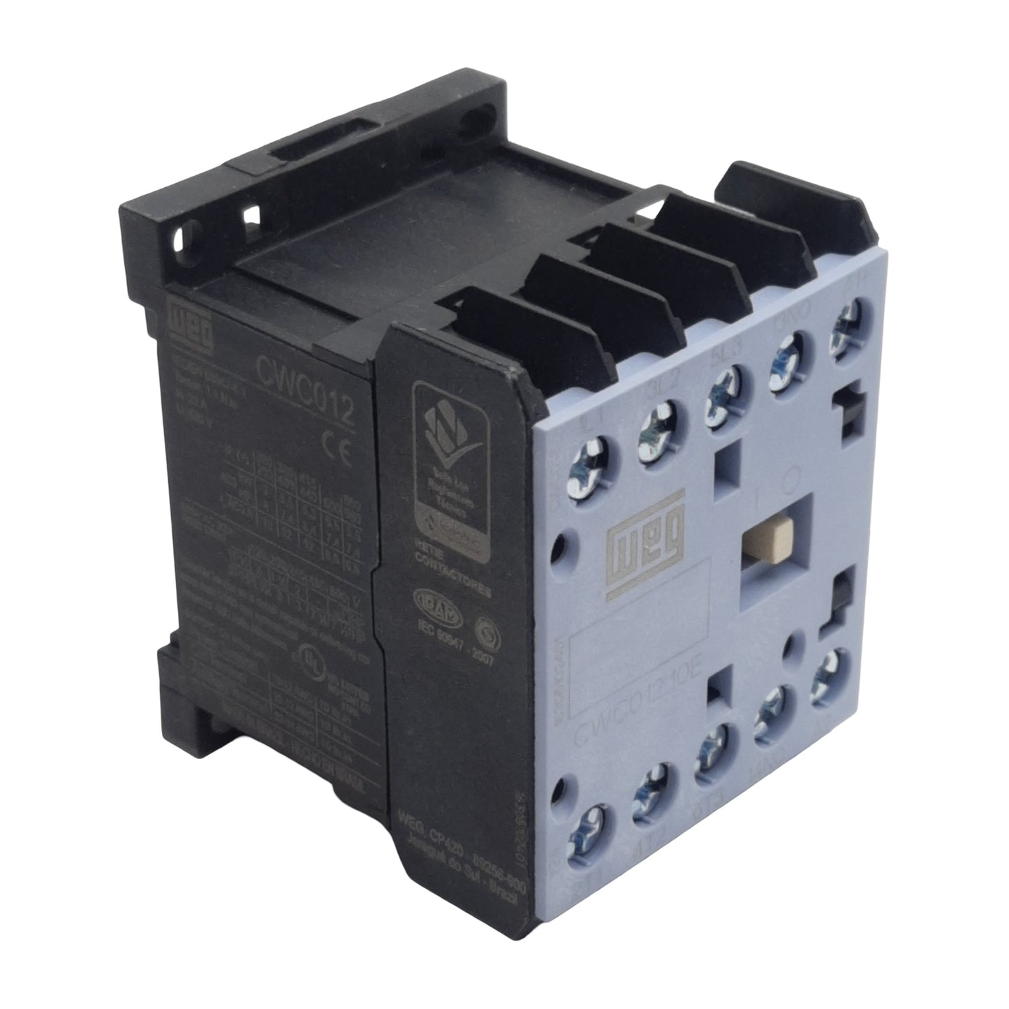 New Lot of 2 Weg CWC012-10-30C03 Mini Contactor, 3-Pole 3NO, 12A 600VAC, 24VDC Coil