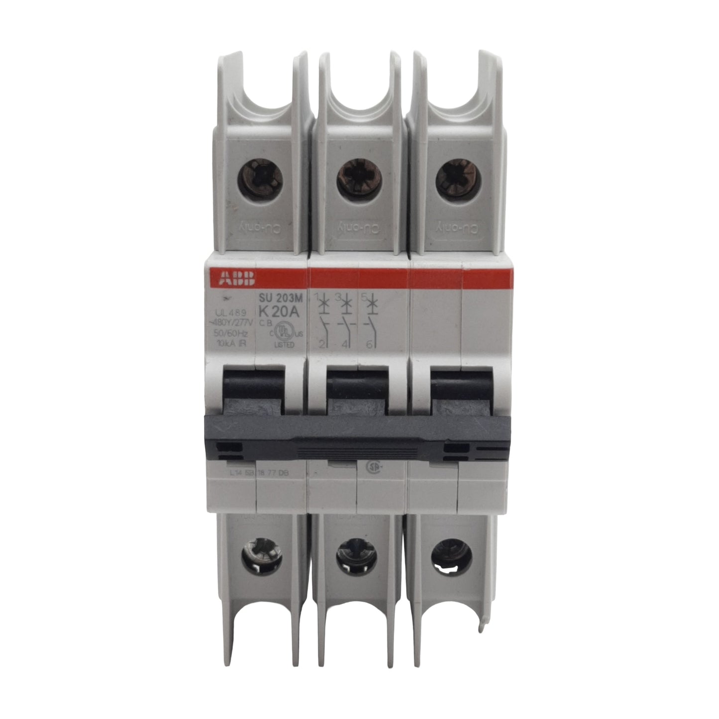 Used ABB SU203M-K20 Miniature Circuit Breaker, 3-Pole, 20A 400VAC, DIN Rail