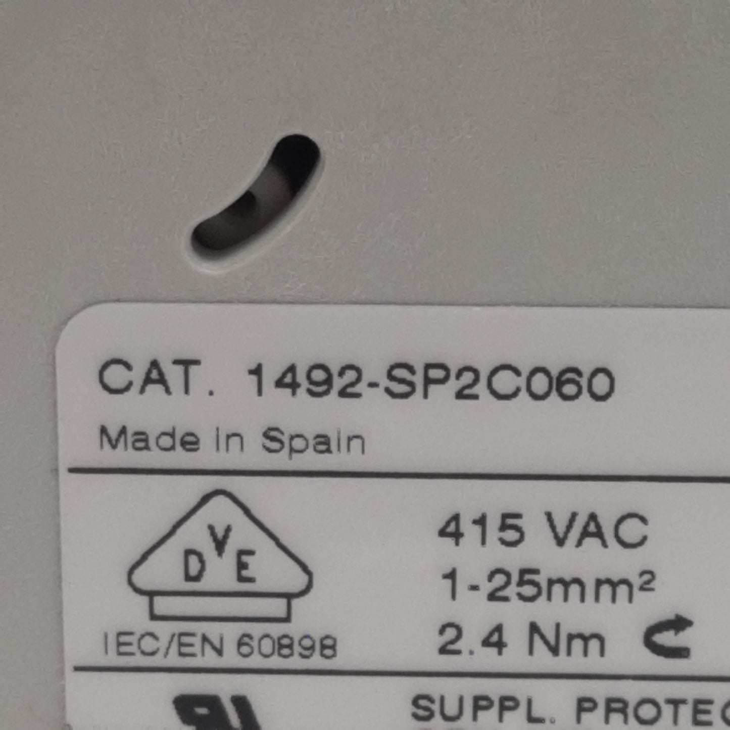 Used Allen Bradley 1492-SP2C060 Circuit Breaker, 2-Pole, 6A 415VAC, DIN Rail