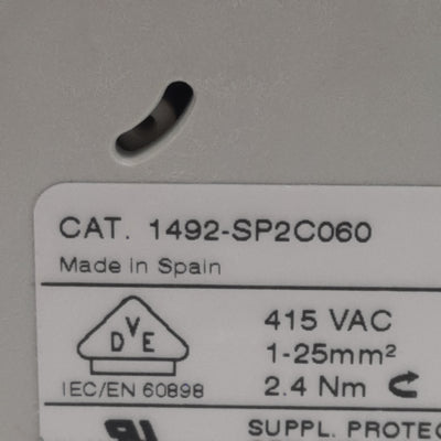 Used Allen Bradley 1492-SP2C060 Circuit Breaker, 2-Pole, 6A 415VAC, DIN Rail