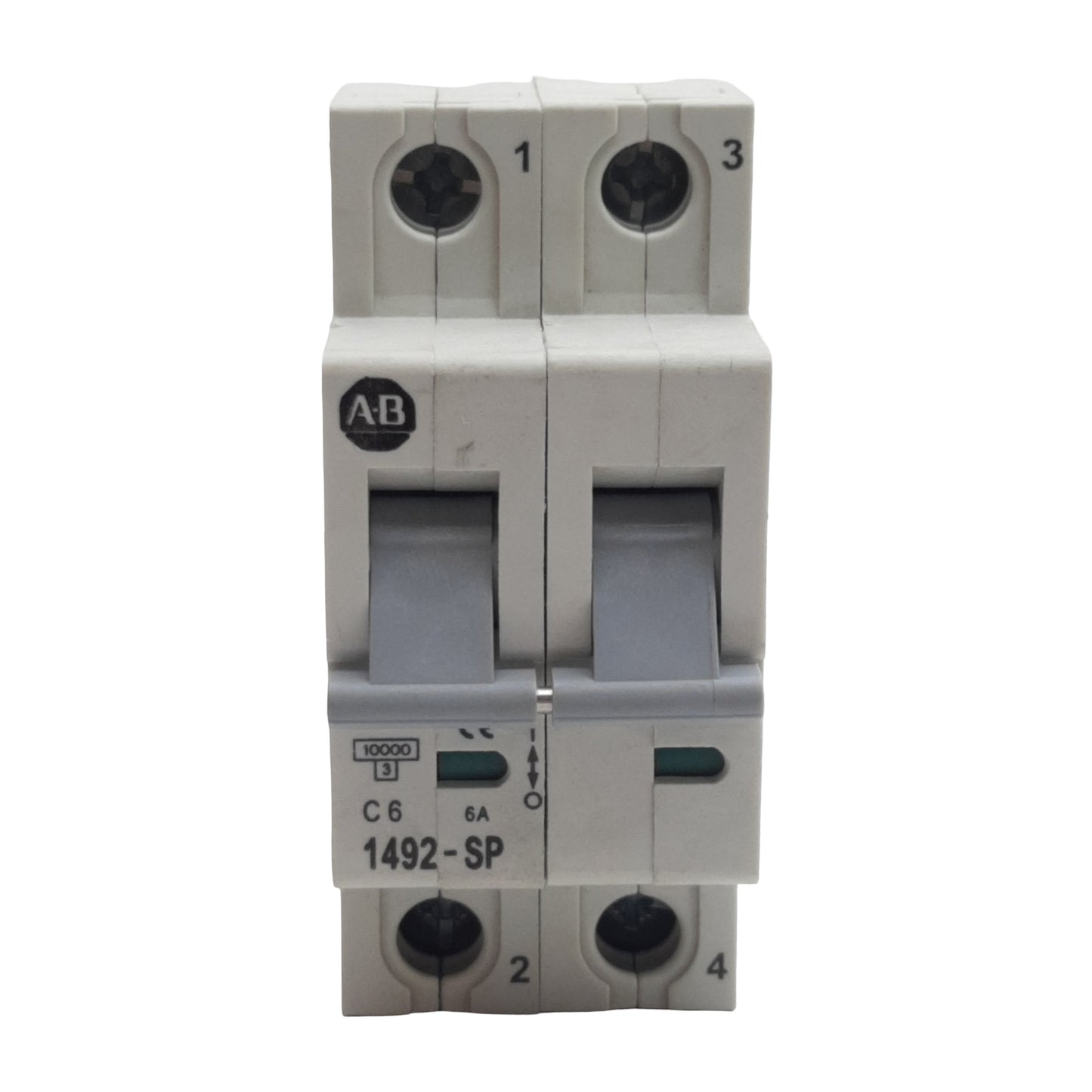 Used Allen Bradley 1492-SP2C060 Circuit Breaker, 2-Pole, 6A 415VAC, DIN Rail