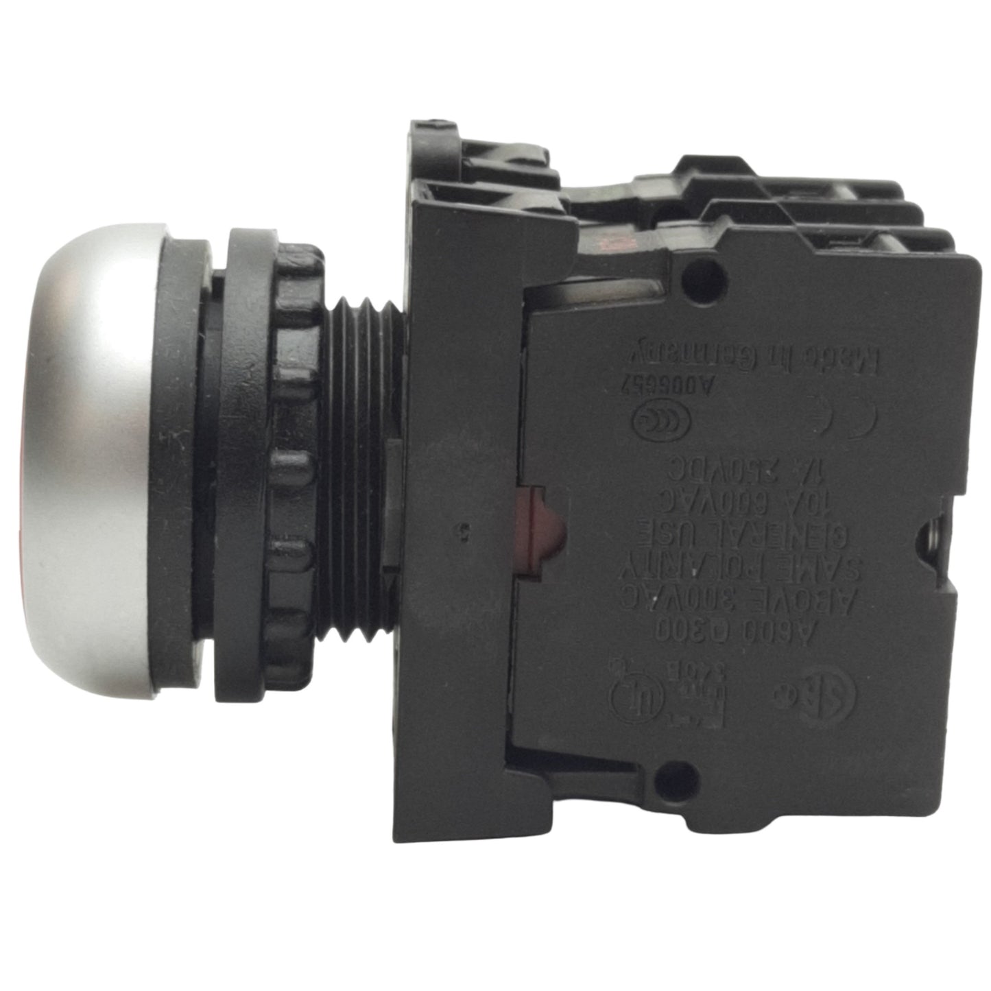 Used EATON M22-D-R-K11 Red Momentary Push Button ø22.5mm, 1NC+1NO, 600VAC 10A