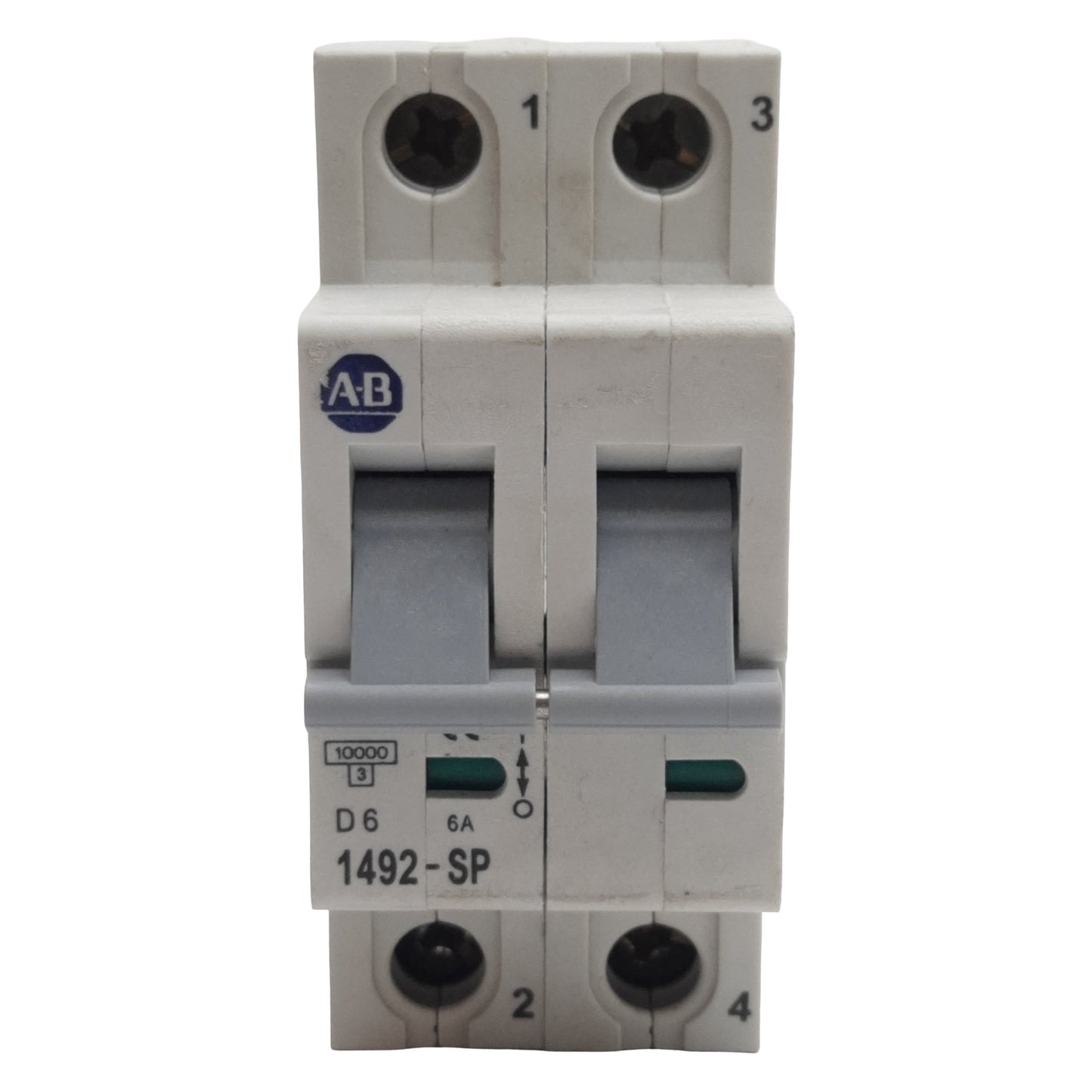 Used Allen Bradley 1492-SP2D060 Circuit Breaker, 2-Pole, 6A 415VAC, DIN Rail