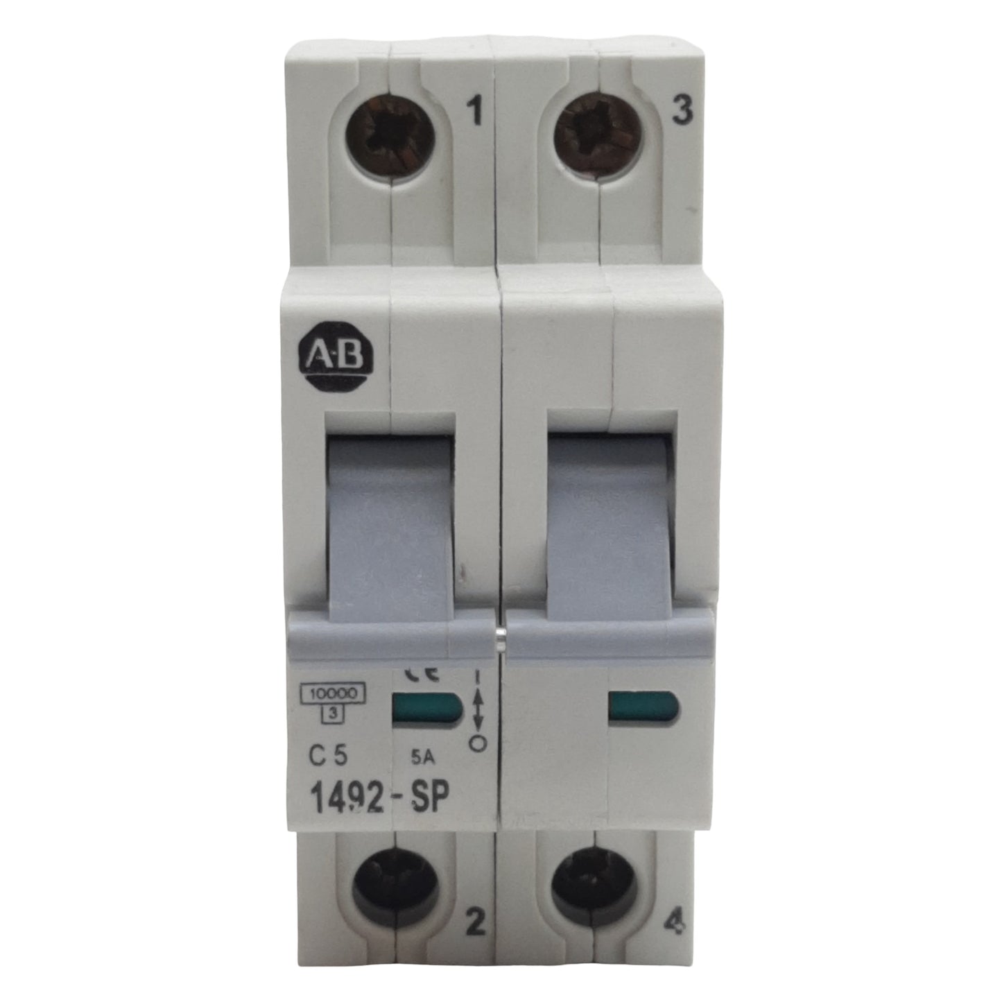 Used Allen Bradley 1492-SP2C050 Circuit Breaker, 2-Pole, 5A 415VAC, DIN Rail