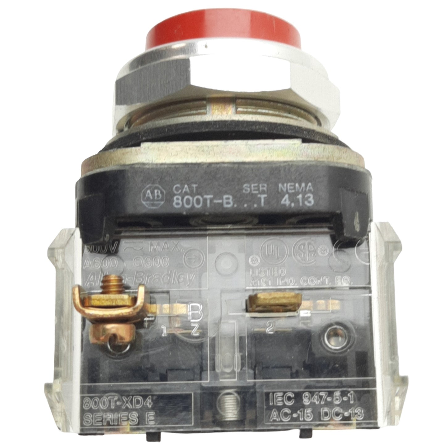 Used Allen Bradley 800T-B6D4 Red Momentary Push Button ø30mm, 1NCLB, 600V 10A