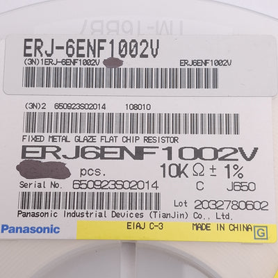 New Lot of 4000 Panasonic ERJ-6ENF1002V Chip Resistor, 10k Ohms ± 1%, 0.125W