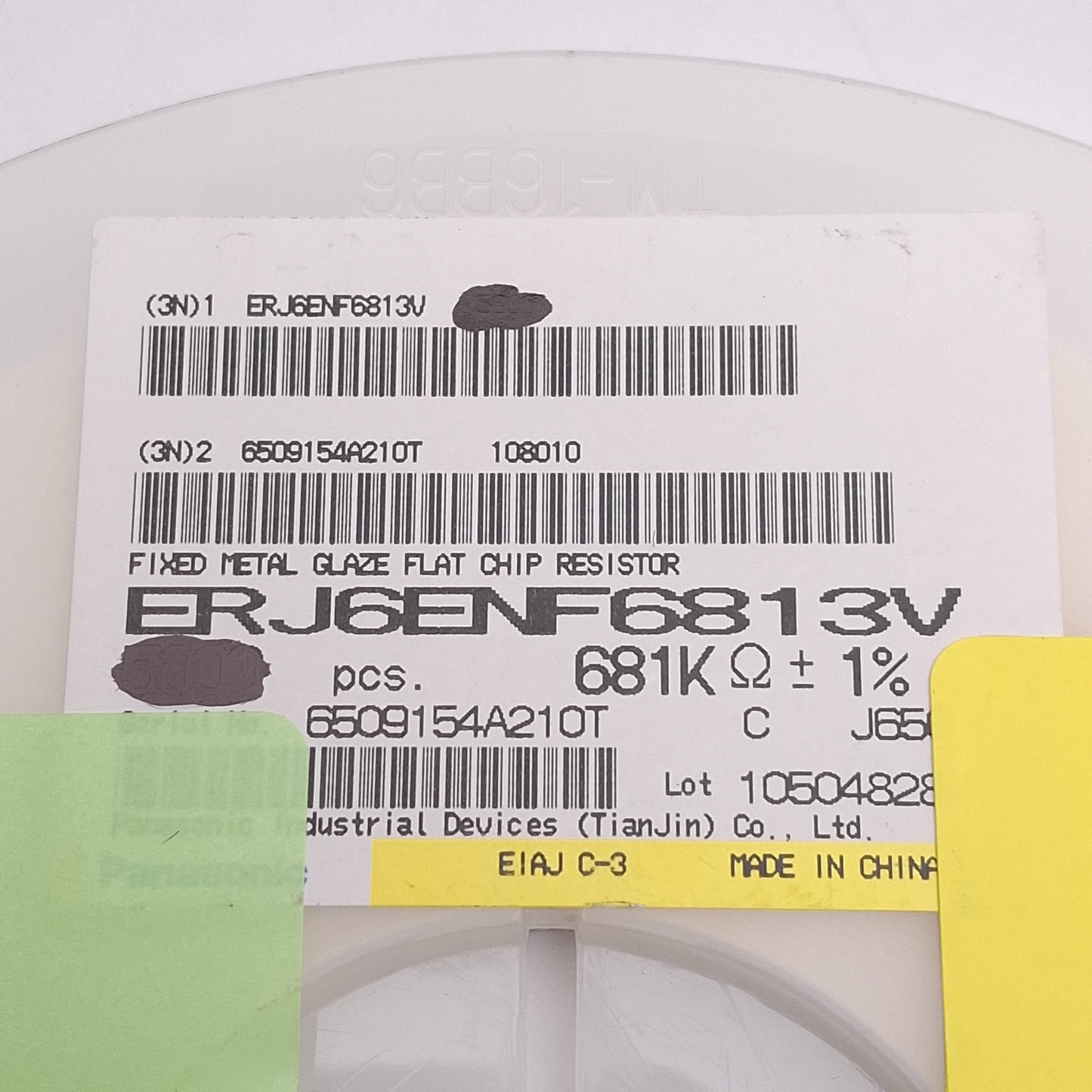 New Lot of 4000 Panasonic ERJ-6ENF6813V Chip Resistor, 681k Ohms ± 1%, 0.125W