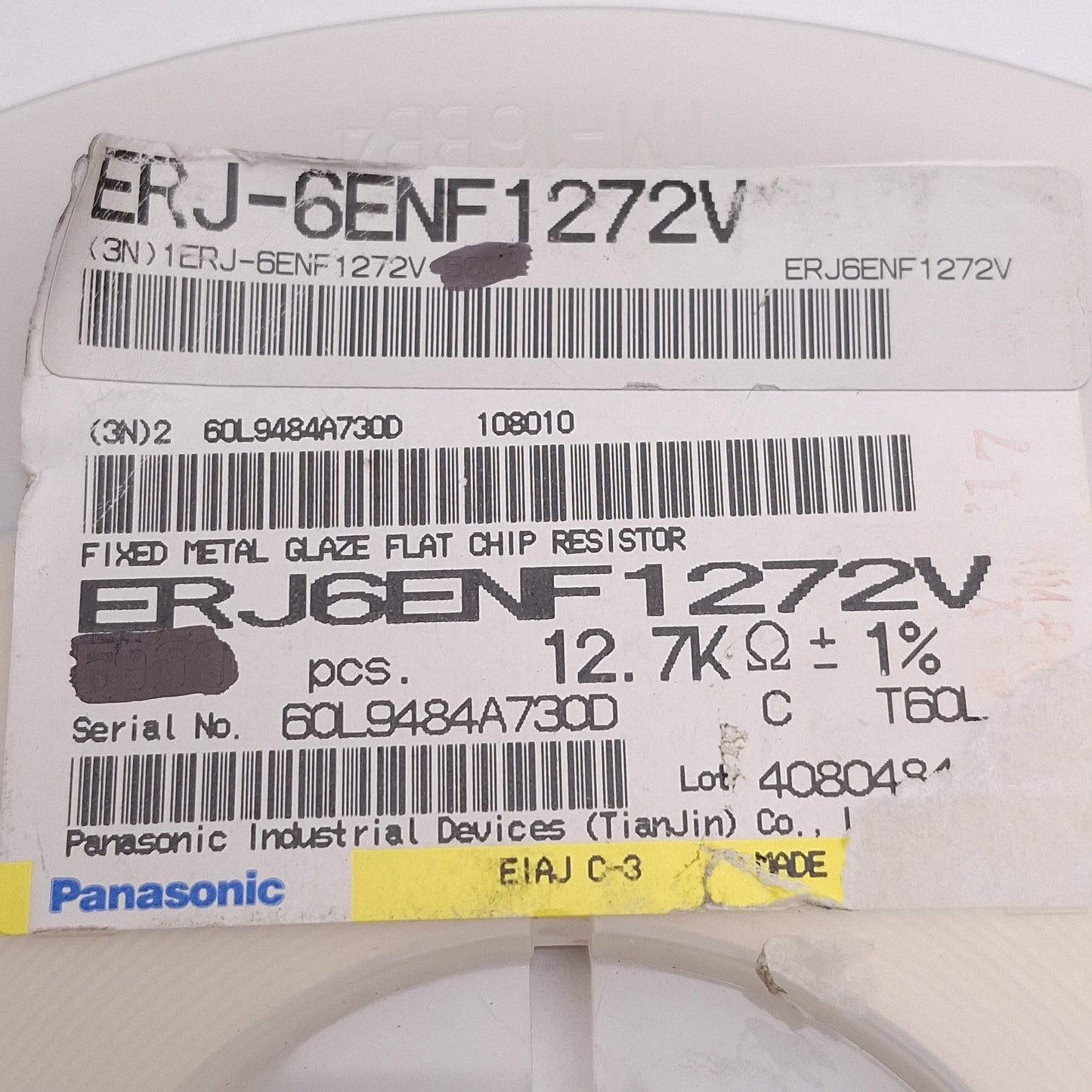 New Lot of 2500 Panasonic ERJ-6ENF1272V Chip Resistor, 12.7k Ohms ± 1%, 0.125W