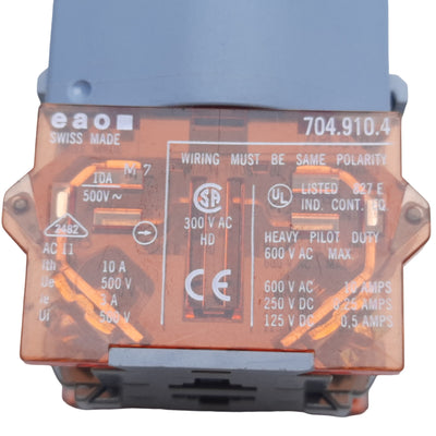 Used EAO 704.910.4 Emergency Stop Push-Twist to Release Button 2NC, ø40mm, 10A 500VAC