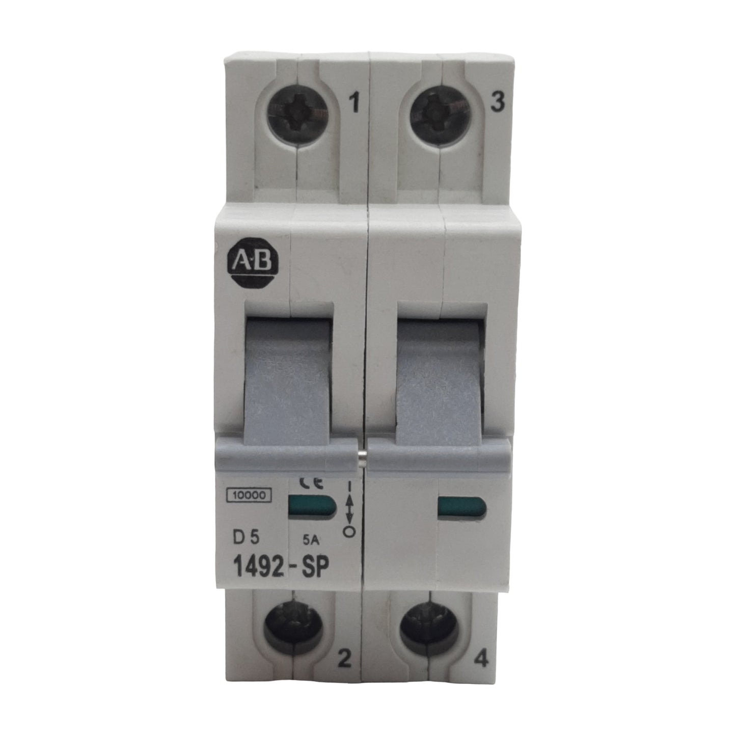 Used Allen Bradley 1492-SP2D050 Circuit Breaker, 2-Pole, 5A 415VAC, DIN Rail