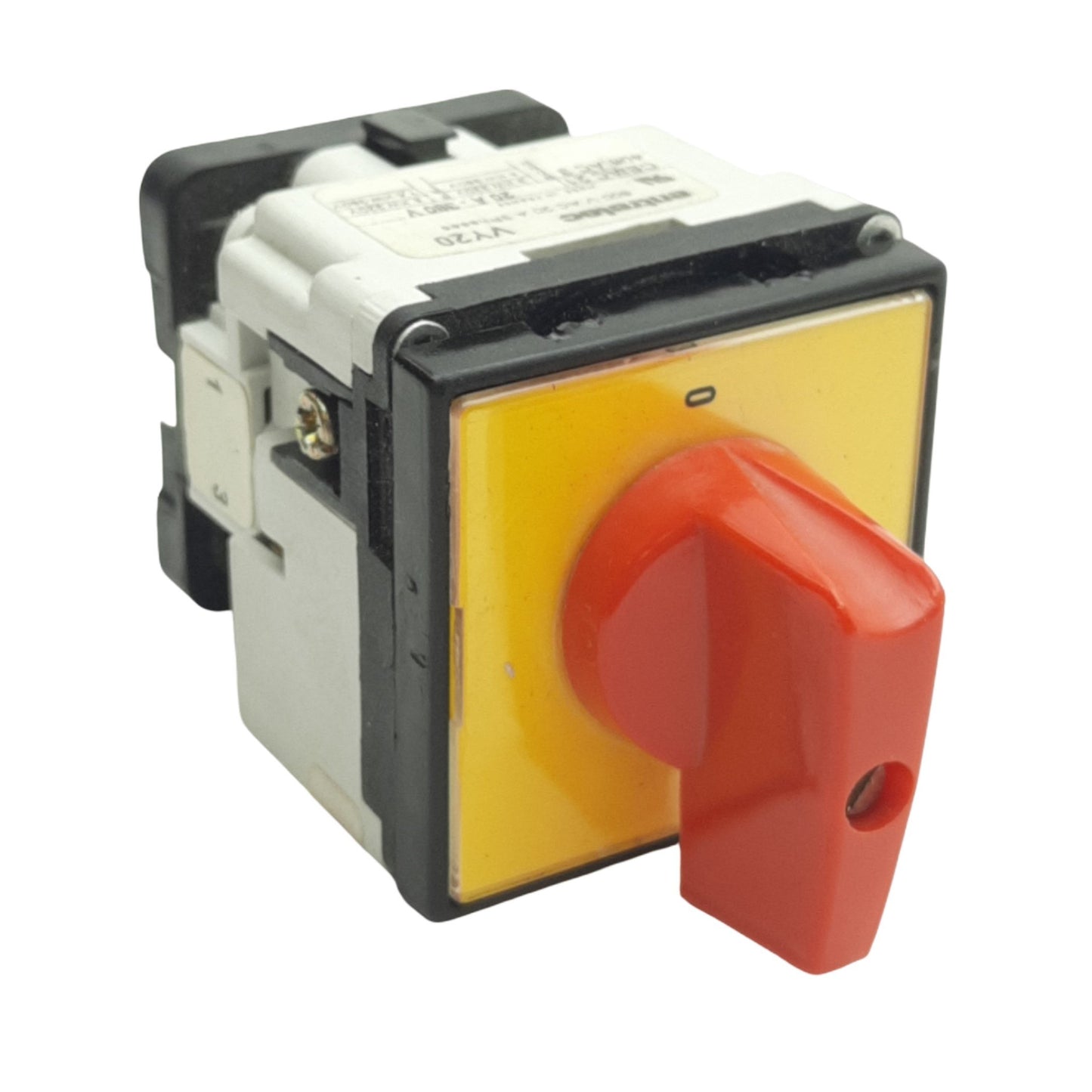 Used Entrelec VY20 2-Position Rotary Cam Switch 600VAC 3-Phase, 20A, 1 Stage