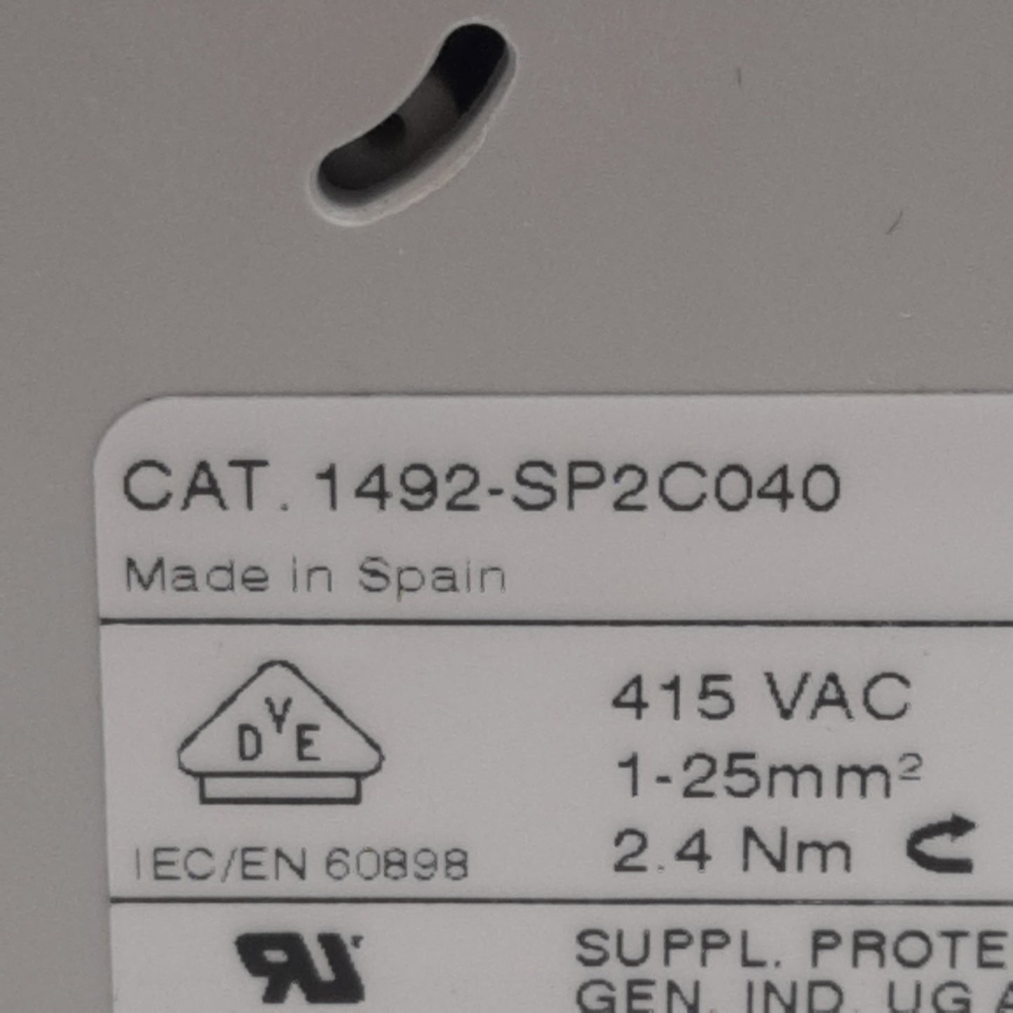 Used Allen Bradley 1492-SP2C040 Circuit Breaker, 2-Pole, 4A 415VAC, DIN Rail