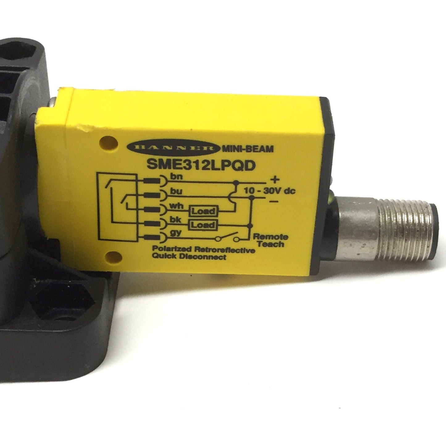 Used Banner SME312LPQD Mini-Beam Retroreflective Sensor 10-30VDC, 10mm to 3m, NPN/PNP