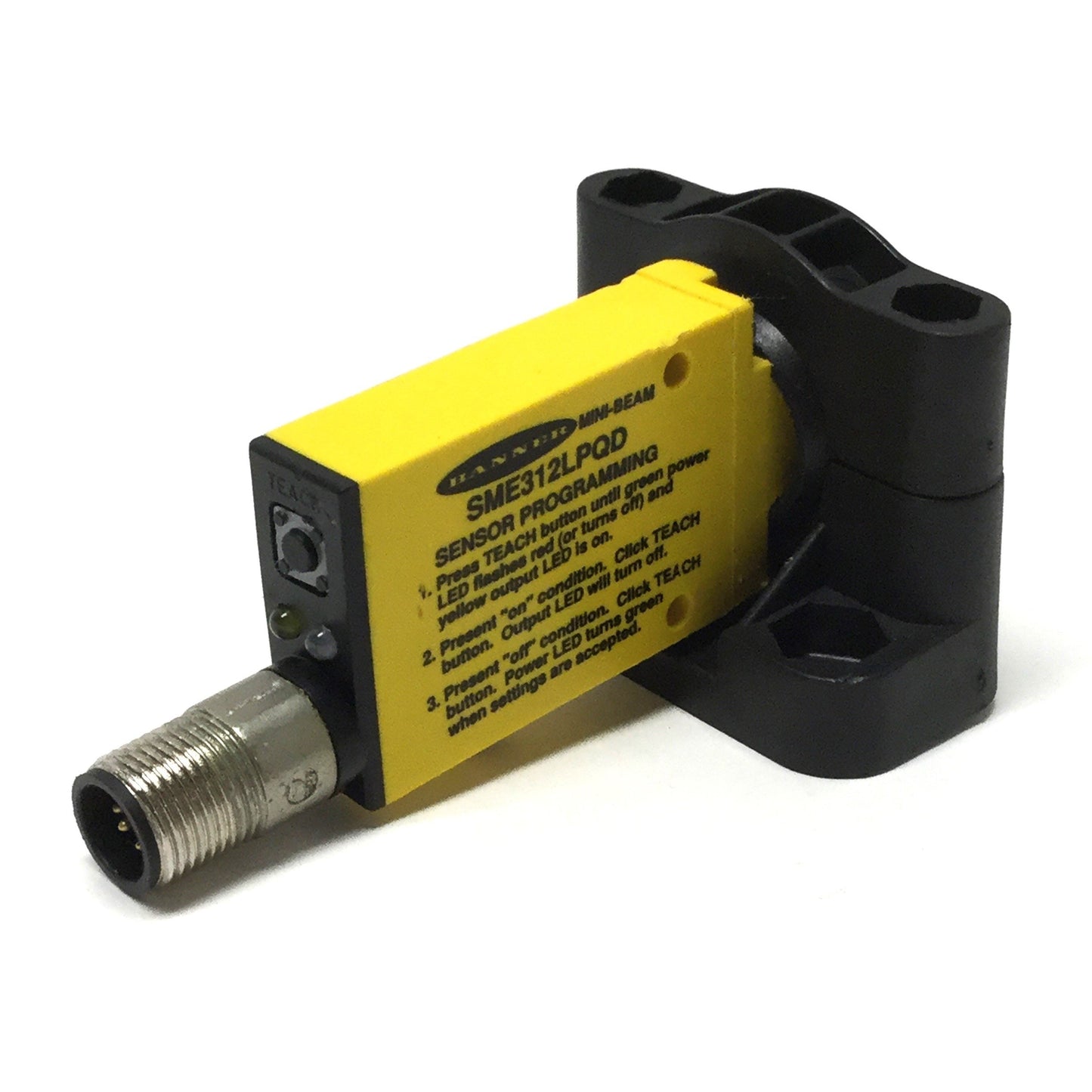 Used Banner SME312LPQD Mini-Beam Retroreflective Sensor 10-30VDC, 10mm to 3m, NPN/PNP