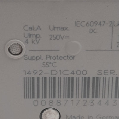 Used Allen Bradley 1492-D1C400 Circuit Breaker, 1-Pole, 40A 250VDC, DIN Rail