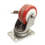 Used Lot of 4 Locking Swivel Casters, ø4in x 1.25in Wheel, 2.5in x 3.6in Plate