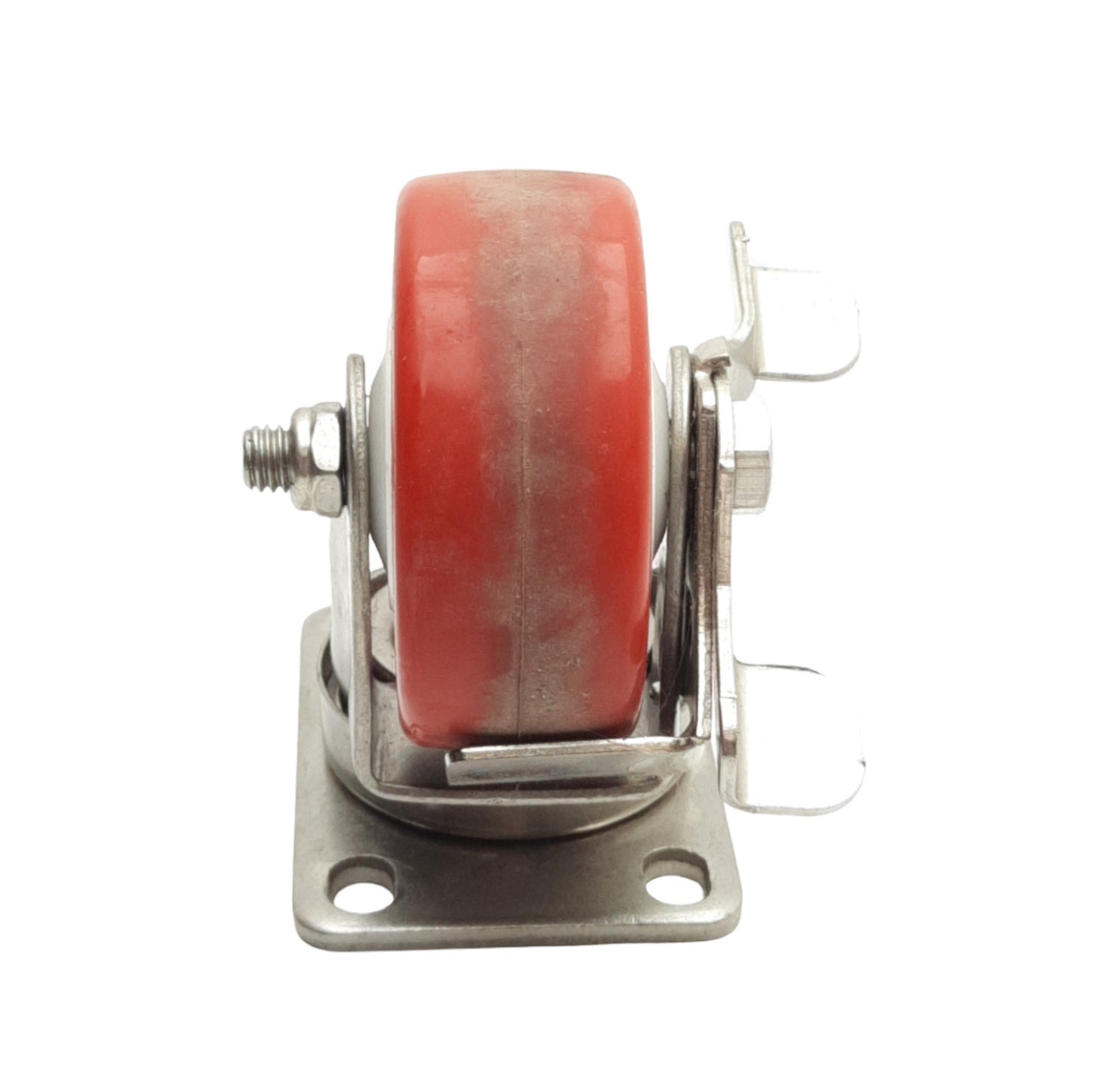 Used Lot of 4 Locking Swivel Casters, ø4in x 1.25in Wheel, 2.5in x 3.6in Plate