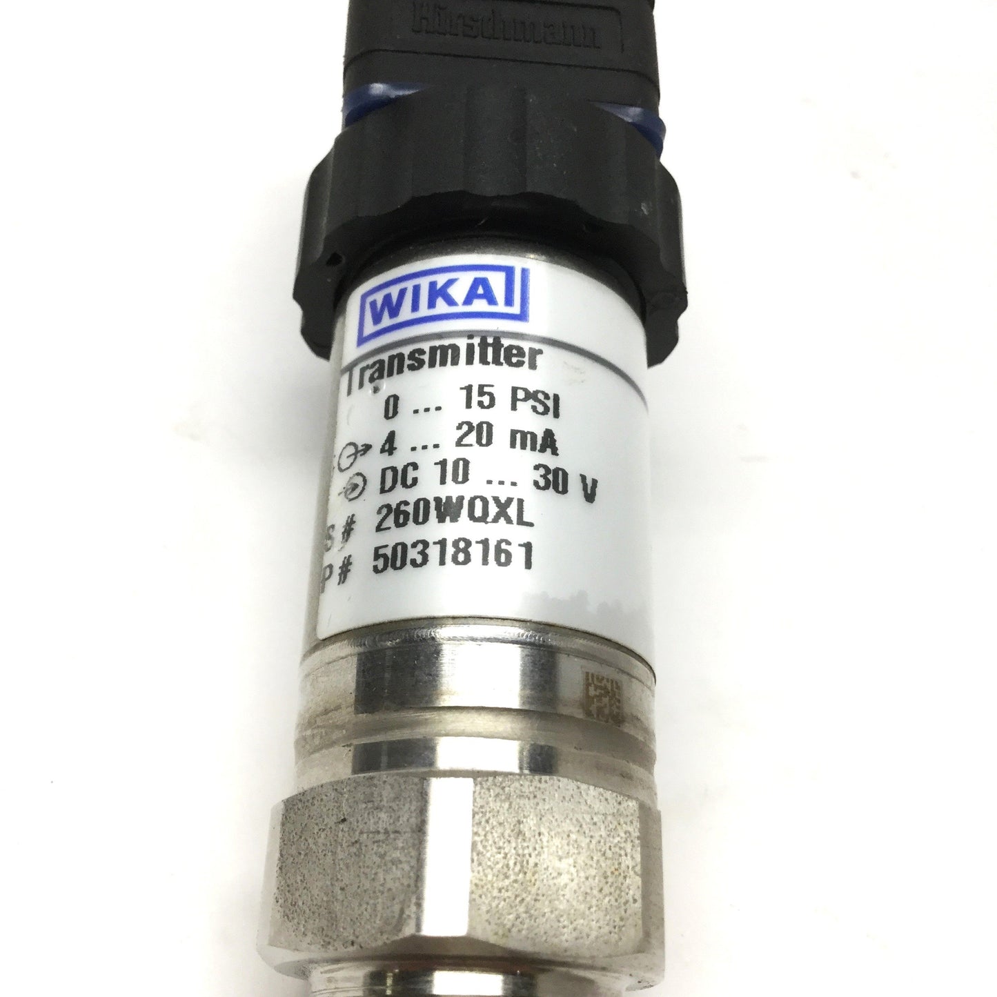 Used Wika S-10 Pressure Transmitter, 0-15psi Range, 10-30VDC Supply, 4-20mA Output