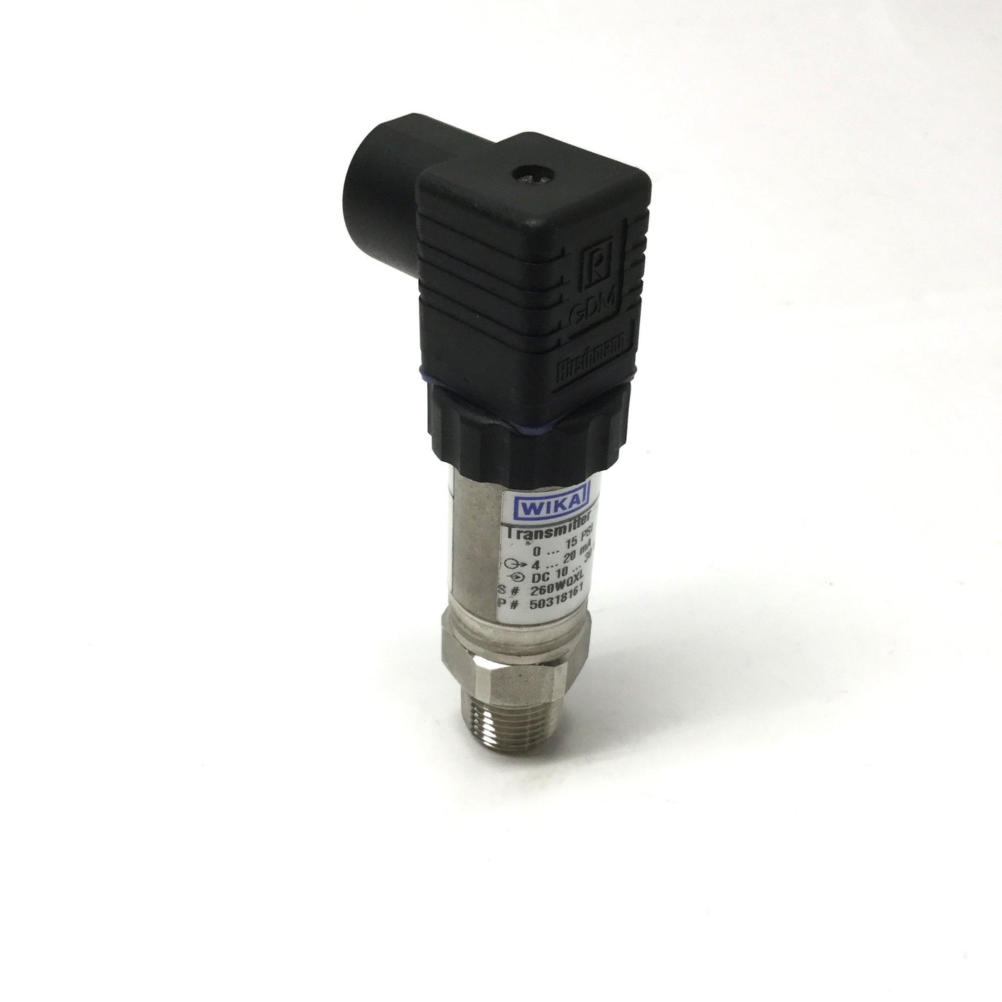 Used Wika S-10 Pressure Transmitter, 0-15psi Range, 10-30VDC Supply, 4-20mA Output