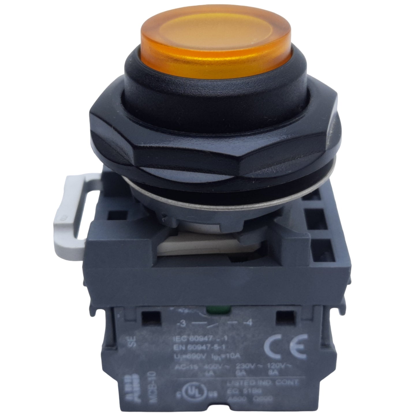 Used ABB MCBH-201 Momentary Push Button, Extended Illuminated, 2NO, ø22mm, 6A 120V AC