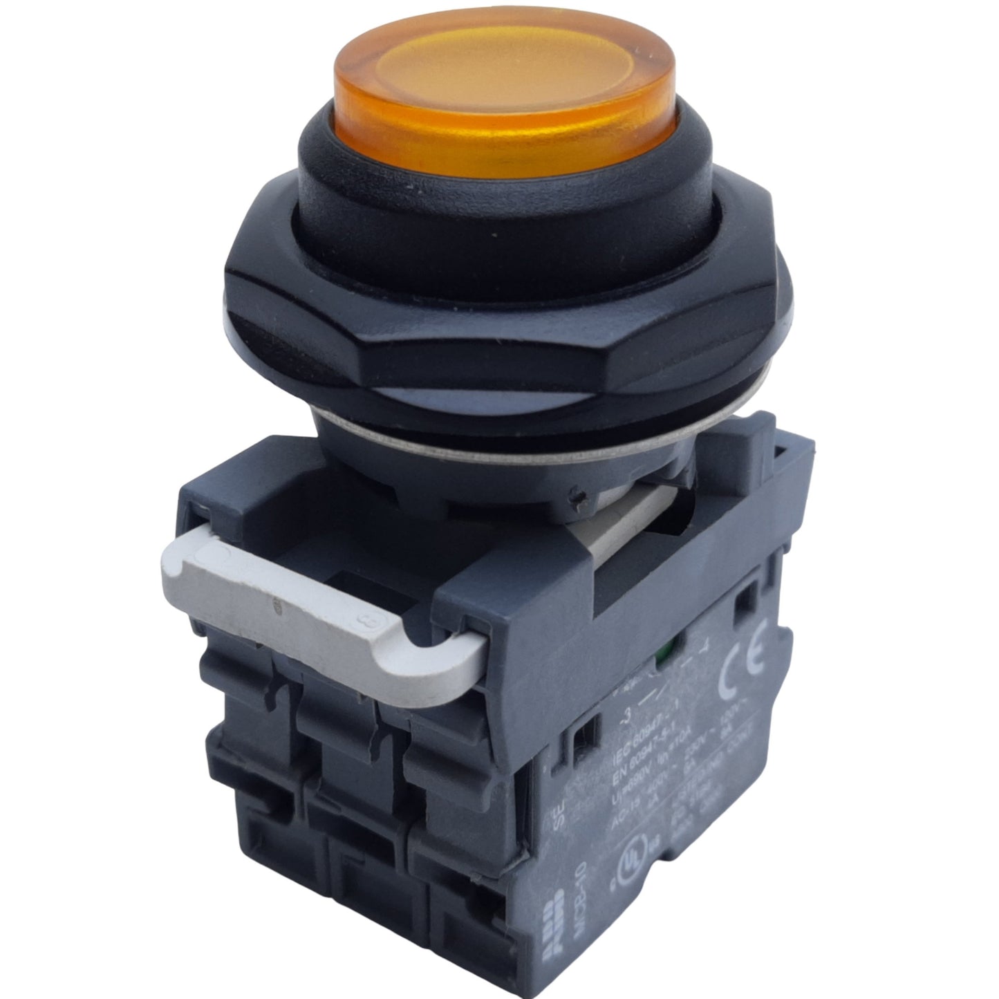 Used ABB MCBH-201 Momentary Push Button, Extended Illuminated, 2NO, ø22mm, 6A 120V AC