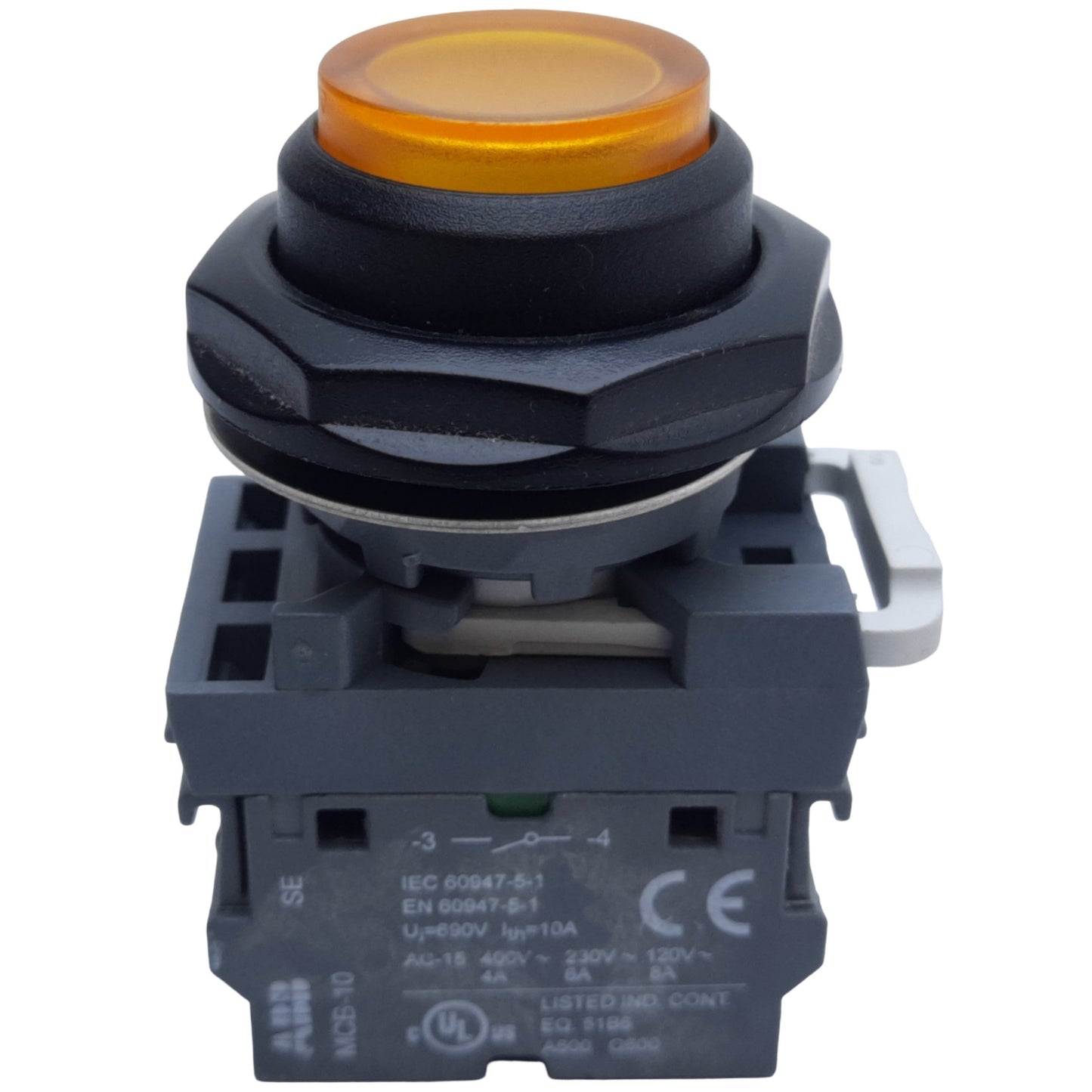 Used ABB MCBH-201 Momentary Push Button, Extended Illuminated, 2NO, ø22mm, 6A 120V AC