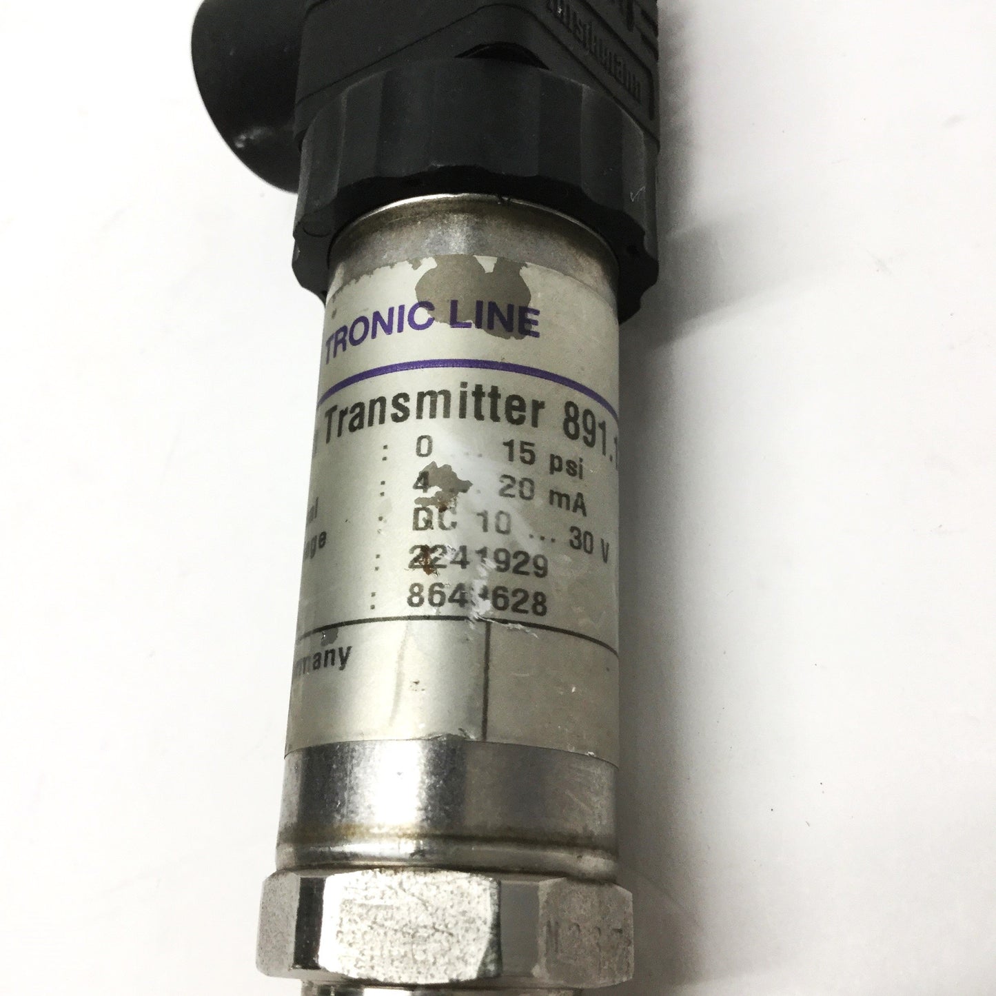 Used Wika 891.13.500 Pressure Transmitter, 0-15psi, 10-30VDC Supply, 4-20mA Output