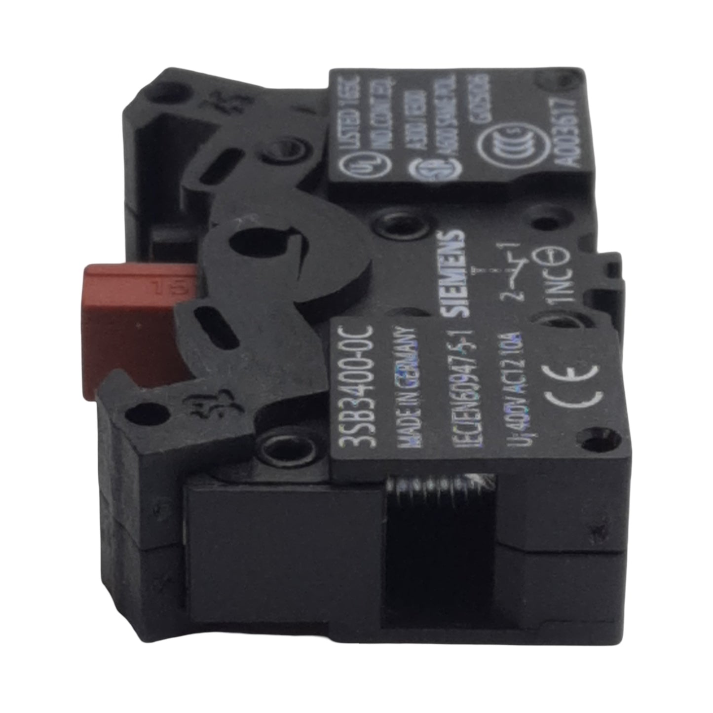 New Siemens 3SB3400-0C Pushbutton Contact Block 1N.C., 10A 300/400VAC, 22mm