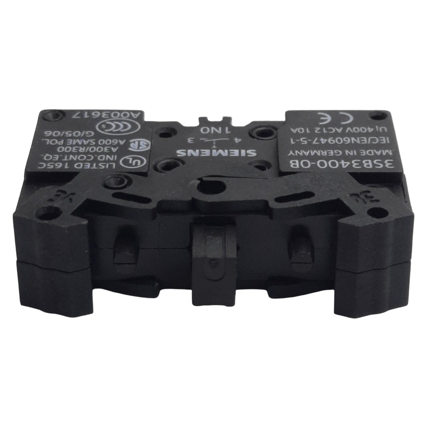 New Siemens 3SB3400-0B Pushbutton Contact Block 1N.O., 10A 300/400VAC, 22mm