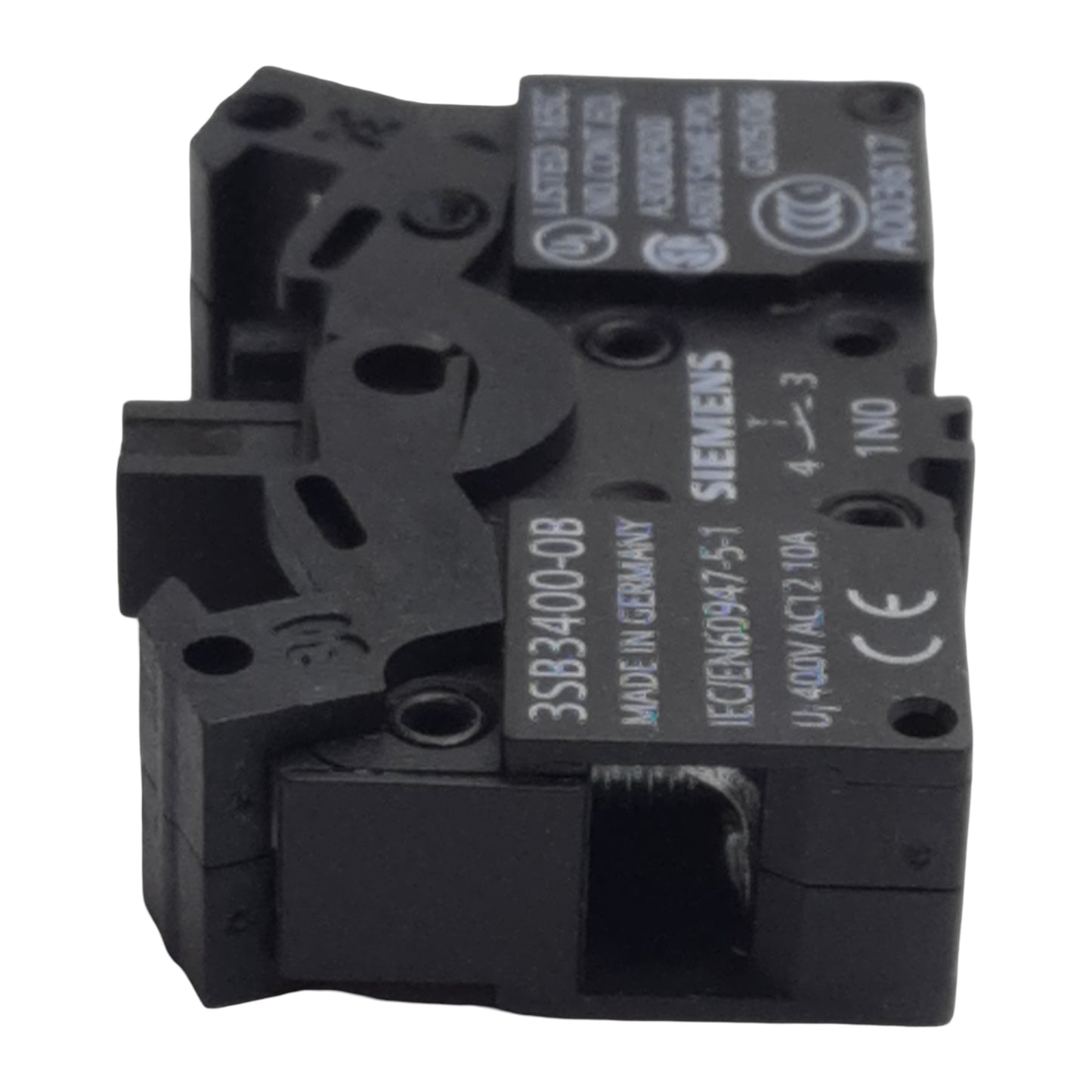 New Siemens 3SB3400-0B Pushbutton Contact Block 1N.O., 10A 300/400VAC, 22mm