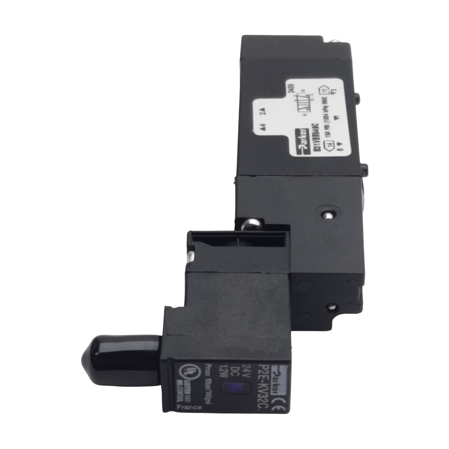 Used Parker B31VBB549C Solenoid Valve, 2-Way, 150psi, 15mm 3-Pin DIN, 24VDC Coil