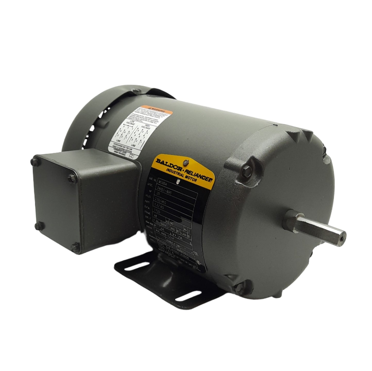 New Baldor M3454 AC Motor 230V/460VAC 3-Ph, 1/4HP, 1735RPM, Frame Size 48