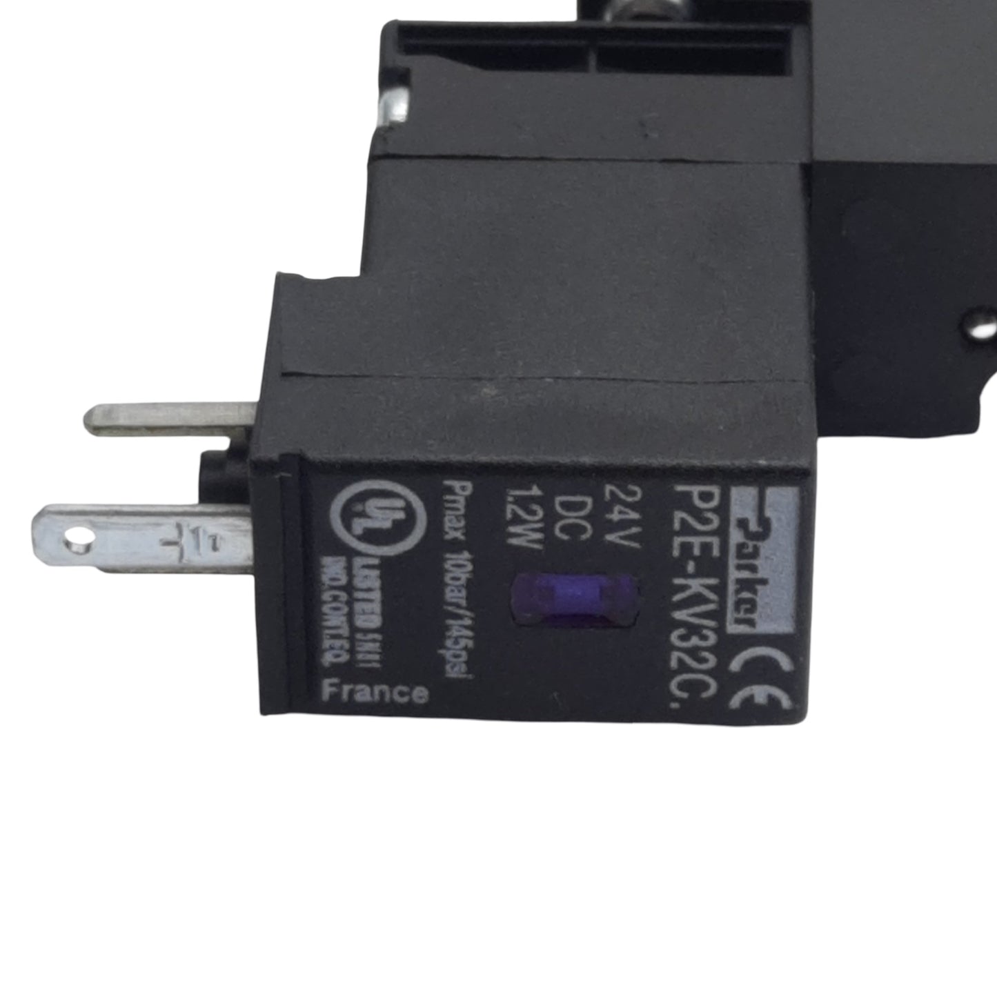Used Parker B32VBB549C Solenoid Valve, 4/2-Way, 150psi, 15mm 3-Pin DIN, 24VDC Coil