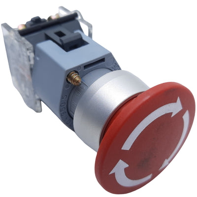 Used EAO 704.910.4 Emergency Stop Push-Twist Button Maintained 2NC ø22mm, 10A 600V AC